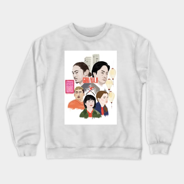 Giri/Haji Crewneck Sweatshirt by Claire Carponen Illustration